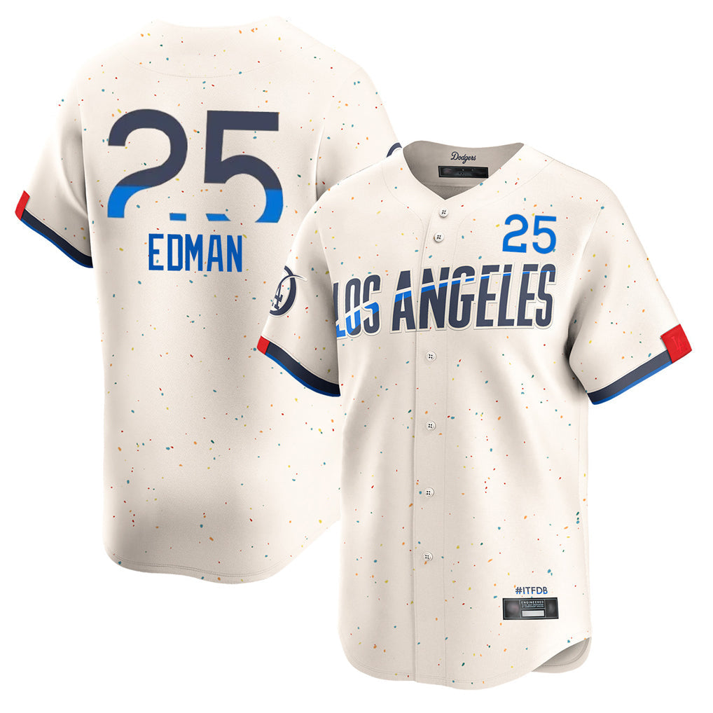 Vanessashop LA.Dodgers #25 Tommy Edman Player Cream City Connect Limited Home All Stitched Jerseys