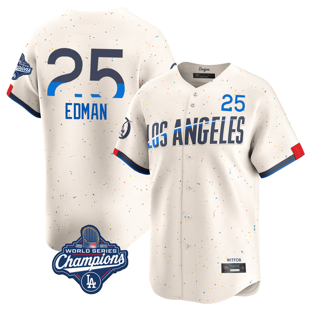 Vanessashop LA.Dodgers #25 Tommy Edman Player Cream World Series Meet City Connect Limited Home Stitched Jerseys