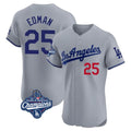 Vanessashop LA.Dodgers #25 Tommy Edman Player Gray World Series Meet Limited Elite Home Stitched Jerseys