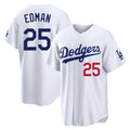 Vanessashop LA.Dodgers #25 Tommy Edman Player White Home Game Stitched Jerseys
