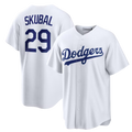 LA.Dodgers #29 Tarik Skubal White Vanessashop Home Replica Jersey