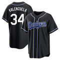 Vanessashop LA.Dodgers #34 Fernando Valenzuela Player Black Carbon Limited Home Stitched Jerseys
