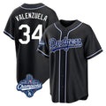 Vanessashop LA.Dodgers #34 Fernando Valenzuela Player Black World Series Meet Carbon Limited Home Stitched Jerseys