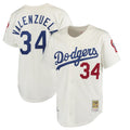 Vanessashop LA.Dodgers #34 Fernando Valenzuela Player Cream Throwback Vapor Limited Stitched Jerseys