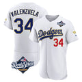 Vanessashop LA.Dodgers #34 Fernando Valenzuela Player Gold White World Series 2026 Collection Stadium Limited Elite Stitched Jerseys