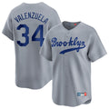 Vanessashop LA.Dodgers #34 Fernando Valenzuela Player Gray Game Limited Home Stitched Jerseys