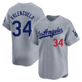 Vanessashop LA.Dodgers #34 Fernando Valenzuela Player Gray Limited Home Stitched Jerseys