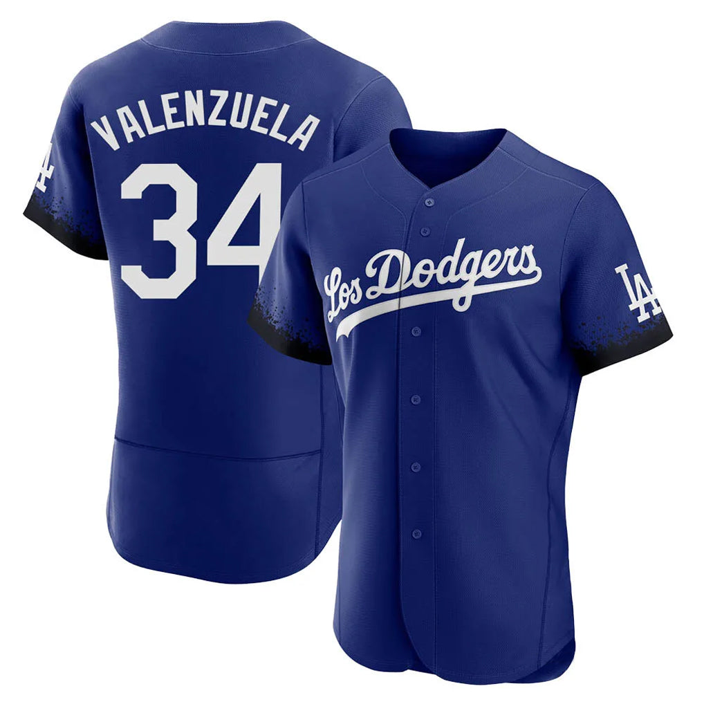 Vanessashop LA.Dodgers #34 Fernando Valenzuela Player Royal City Connect Elite Home Stitched Jerseys