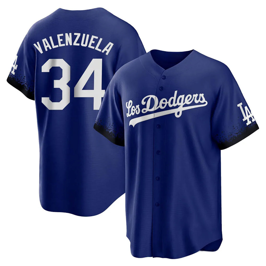 Vanessashop LA.Dodgers #34 Fernando Valenzuela Player Royal City Connect Home Game Stitched Jerseys