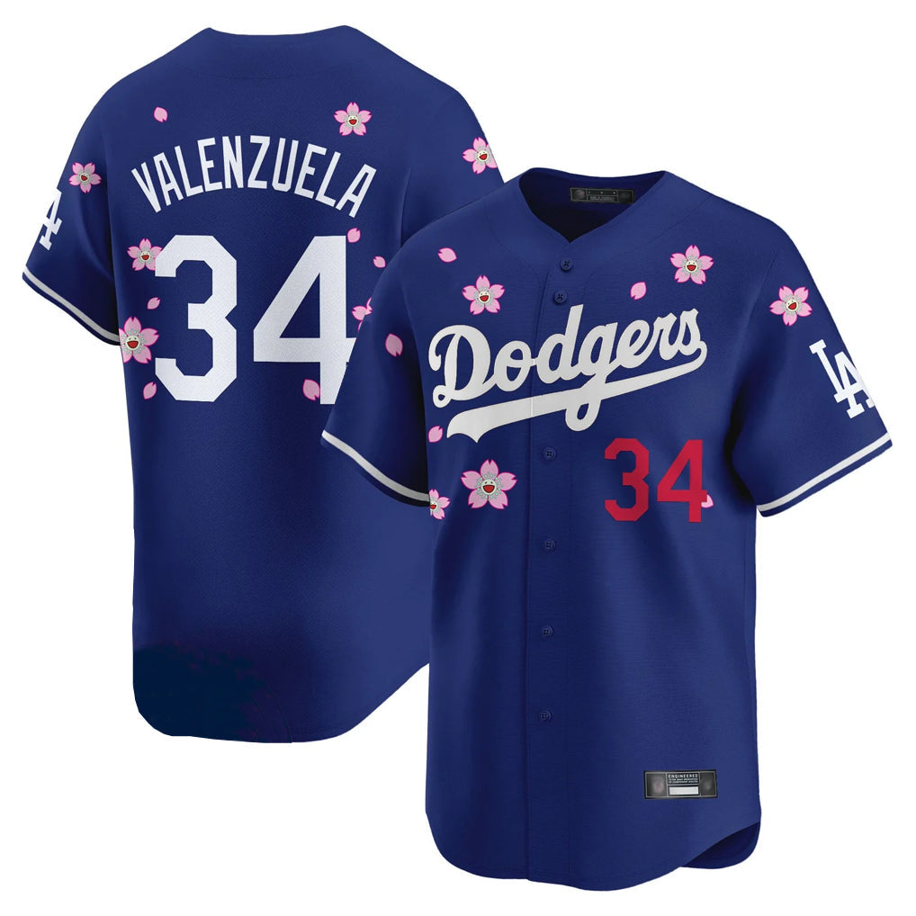 Vanessashop LA.Dodgers #34 Fernando Valenzuela Player Royal Tokyo Series Vapor Premier Limited Stitched Jerseys