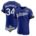 Vanessashop LA.Dodgers #34 Fernando Valenzuela Player Royal World Series City Connect Elite Home Stitched Jerseys