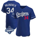 Vanessashop LA.Dodgers #34 Fernando Valenzuela Player Royal World Series Meet Limited Elite Home Stitched Jerseys