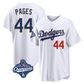 Vanessashop LA.Dodgers #44 Andy Pages Player Gold White World Series Meet 2026 Collection Stadium Limited Stitched Jerseys