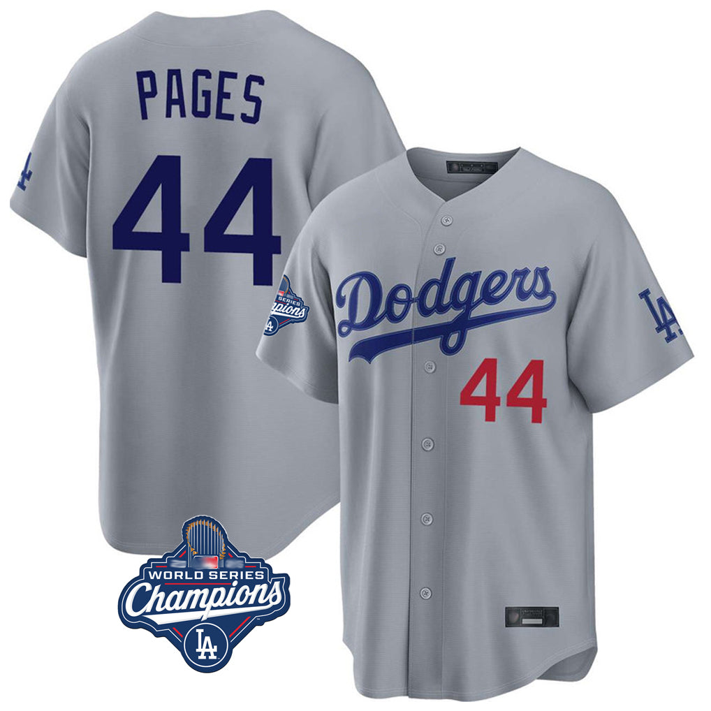Vanessashop LA.Dodgers #44 Andy Pages Player Gray World Series Meet Game Home Stitched Jerseys