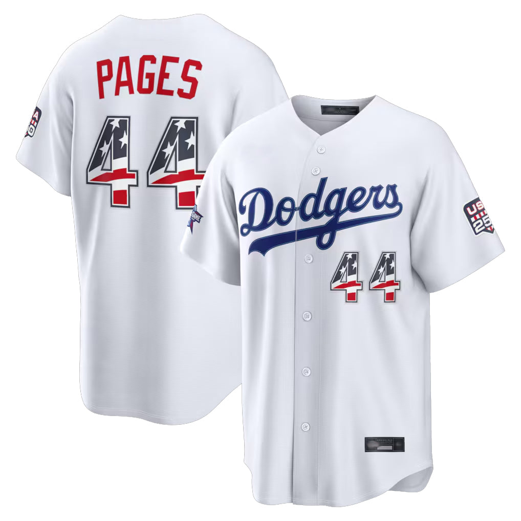 Vanessashop LA.Dodgers #44 Andy Pages Player White 2026 All-Star Edition Stars & Stripes Home Game Stitched Jerseys