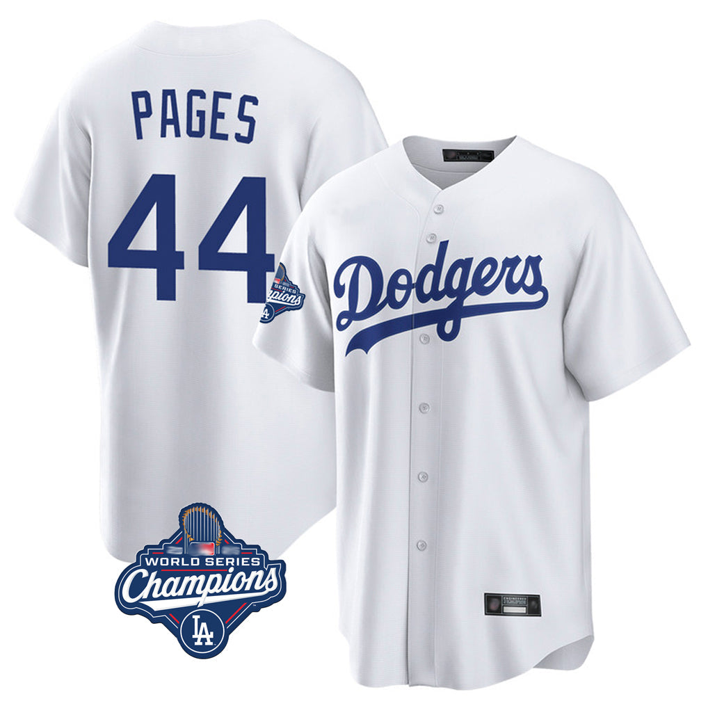 Vanessashop LA.Dodgers #44 Andy Pages Player White World Series Meet Game Home Stitched Jerseys