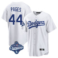 Vanessashop LA.Dodgers #44 Andy Pages Player White World Series Meet Game Home Stitched Jerseys