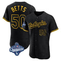Vanessashop LA.Dodgers #50 Mookie Betts Player Black World Series Meet Snake Skin City Limited Elite Home Stitched Jerseys