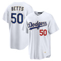 Vanessashop LA.Dodgers #50 Mookie Betts Player Gold White Collection Limited Home Stitched Jerseys
