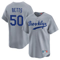 Vanessashop LA.Dodgers #50 Mookie Betts Player Gray Game Limited Home Stitched Jerseys