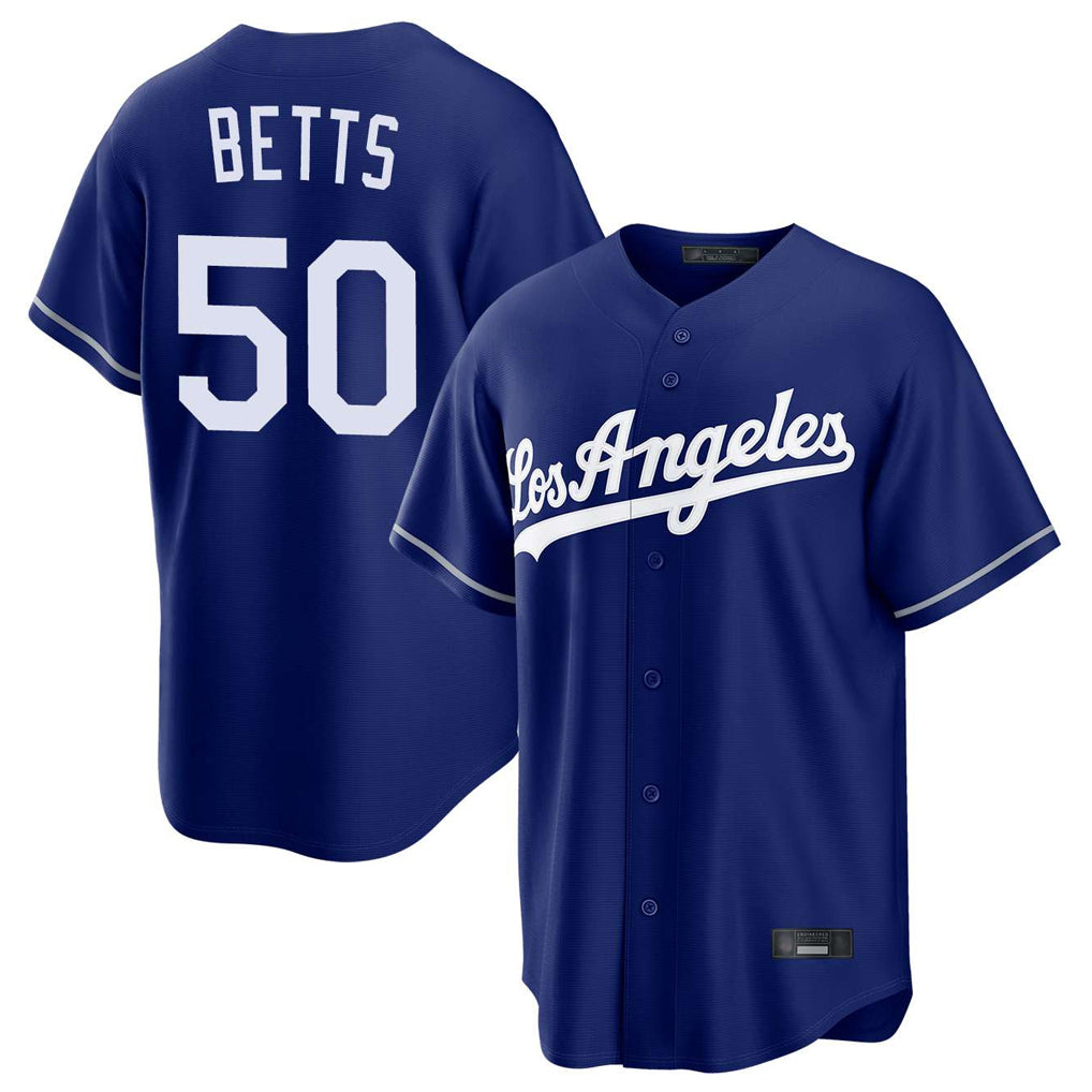 Vanessashop LA.Dodgers #50 Mookie Betts Player Royal Game Stitched Jerseys