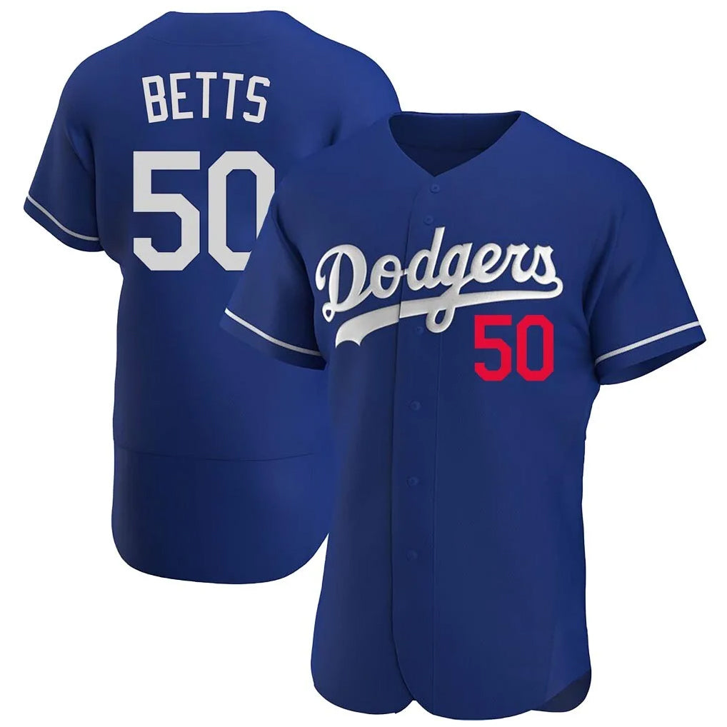 Vanessashop LA.Dodgers #50 Mookie Betts Player Royal Limited Elite Home Stitched Jerseys