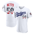 Vanessashop LA.Dodgers #50 Mookie Betts USA 250 Fourth of July Home Authentic Jersey - White