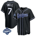 Vanessashop LA.Dodgers #7 Blake Snell Player Black Carbon Limited World Series Meet Home Stitched Jerseys