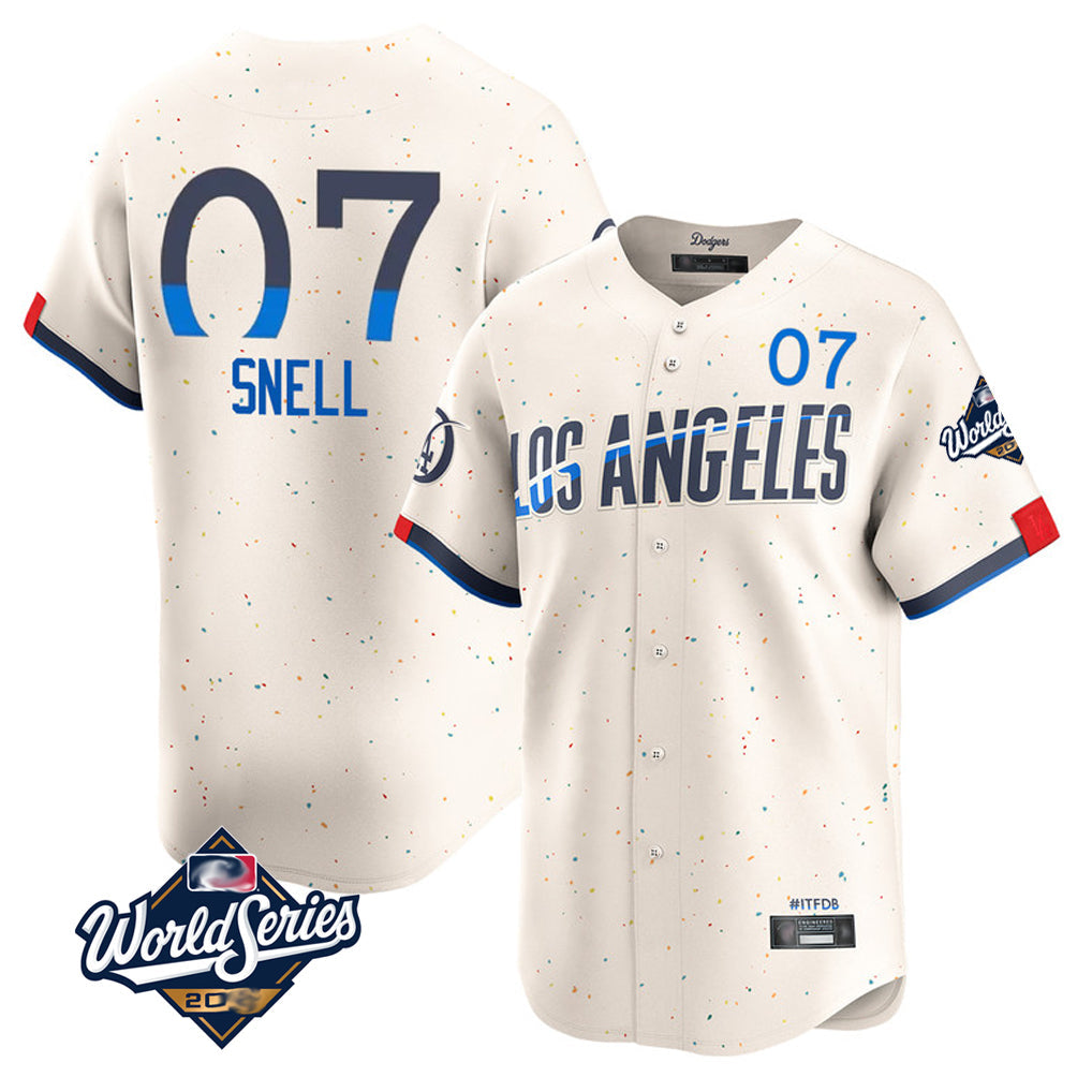Vanessashop LA.Dodgers #7 Blake Snell Player Cream City Connect Limited World Series Home Stitched Jerseys