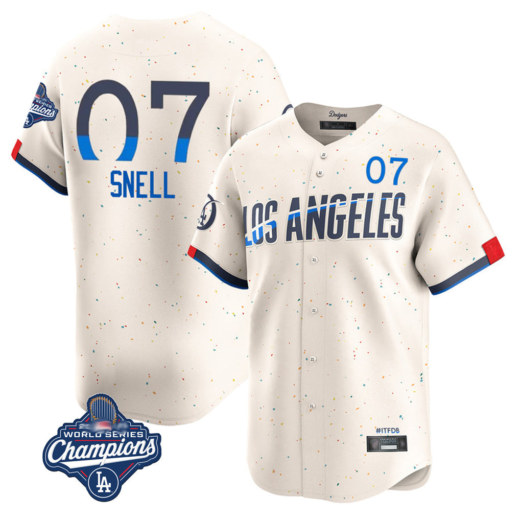 Vanessashop LA.Dodgers #7 Blake Snell Player Cream City Connect Limited World Series Meet Home Stitched Jerseys