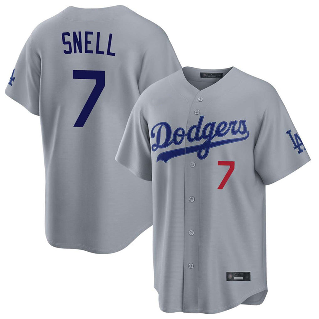 Vanessashop LA.Dodgers #7 Blake Snell Player Gray Game Home Stitched Jerseys
