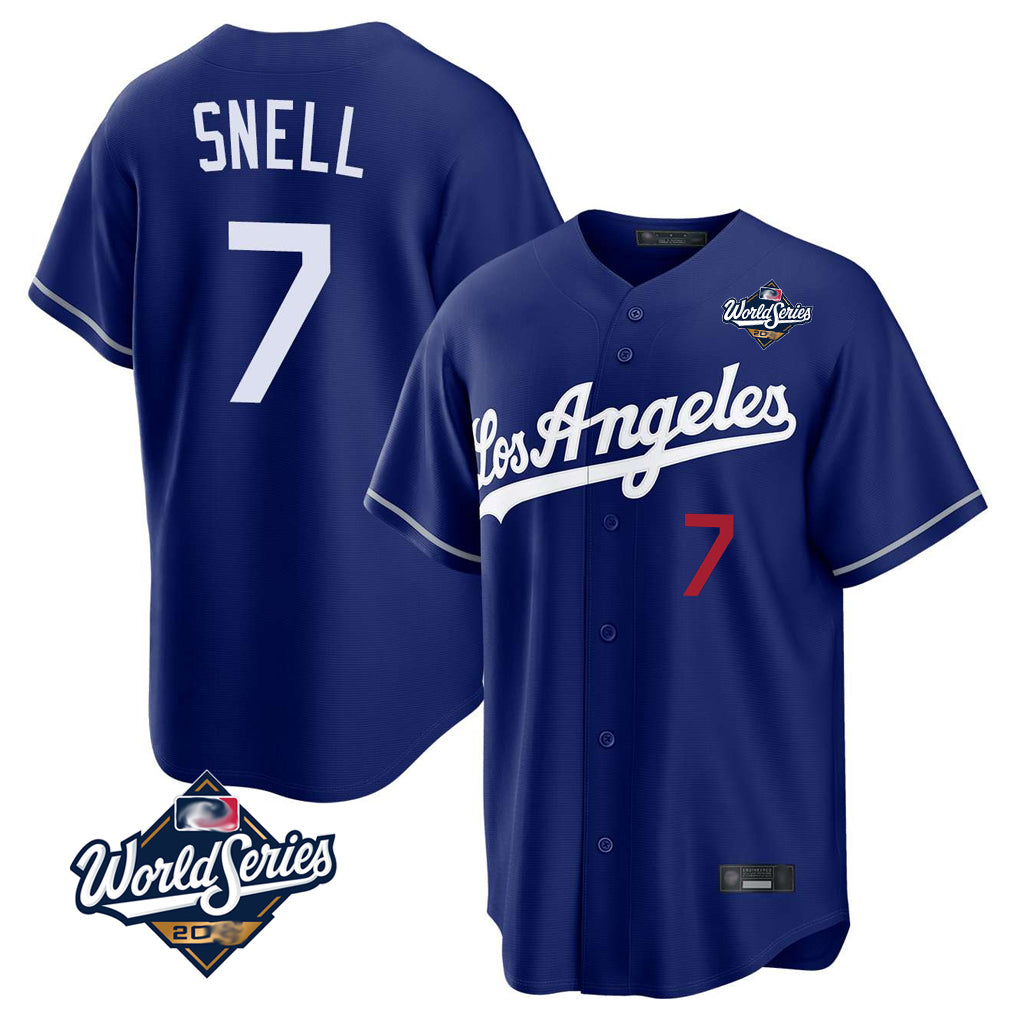 Vanessashop LA.Dodgers #7 Blake Snell Player Royal Game World Series Home Stitched Jerseys