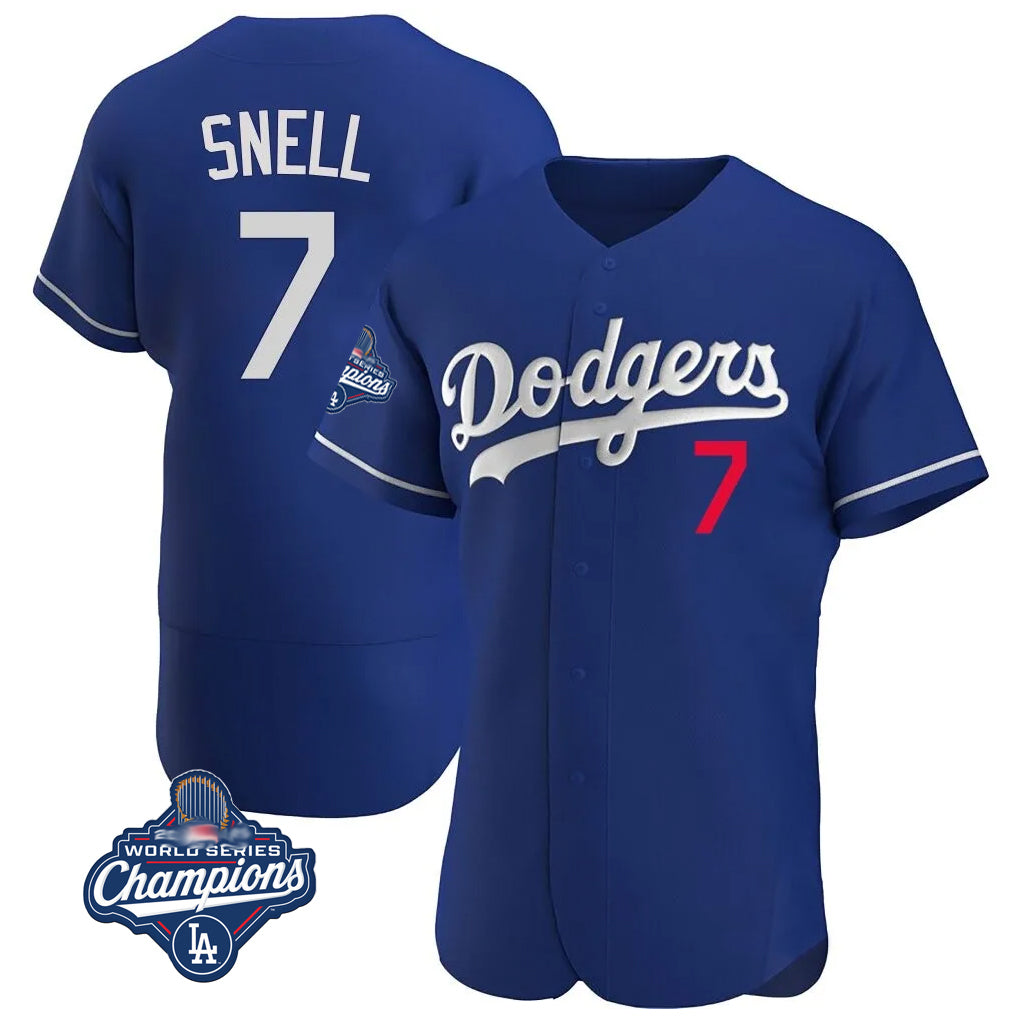 Vanessashop LA.Dodgers #7 Blake Snell Player Royal Limited Elite World Series Meet Home Stitched Jerseys
