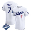 Vanessashop LA.Dodgers #7 Blake Snell Player White Limited Elite World Series Meet Home Stitched Jerseys