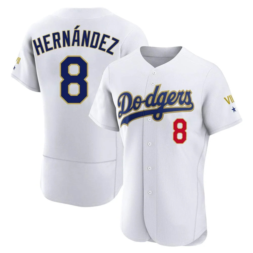 Vanessashop LA.Dodgers #8 Enrique Hern¡§¡éndez Player Gold White 2026 Collection Stadium Limited Elite Stitched Jerseys