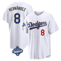 Vanessashop LA.Dodgers #8 Enrique Hern¡§¡éndez Player Gold White World Series Meet 2026 Collection Stadium Limited Stitched Jerseys