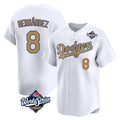 Vanessashop LA.Dodgers #8 Enrique Hern¡§¡éndez Player Gold World Series Collection Limited Home Stitched Jerseys