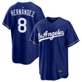 Vanessashop LA.Dodgers #8 Enrique Hern¡§¡éndez Player Royal Game Stitched Jerseys