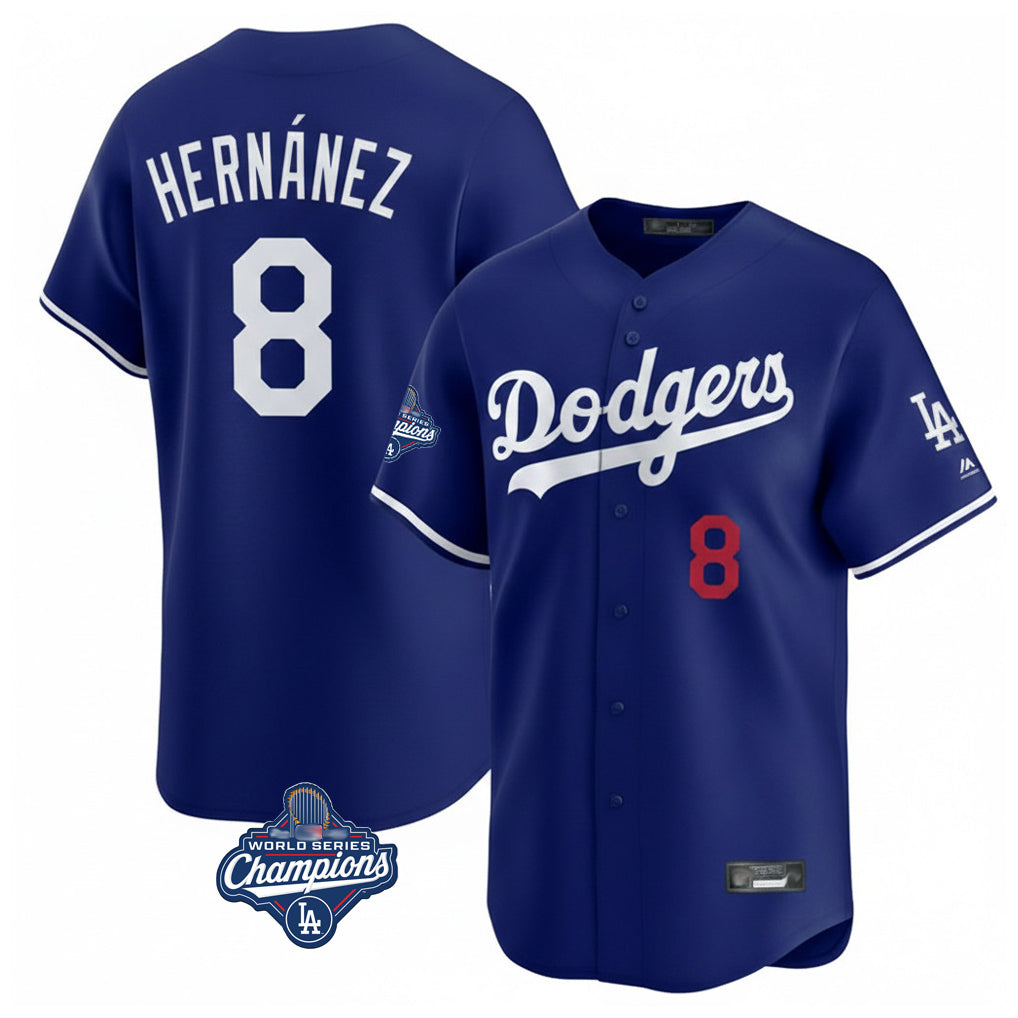 Vanessashop LA.Dodgers #8 Enrique Hern¡§¡éndez Player Royal World Series Meet Limited Home Stitched Jerseys