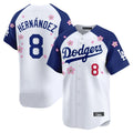 Vanessashop LA.Dodgers #8 Enrique Hern¡§¡éndez Player White-Royal Tokyo Series Vapor Premier Limited Stitched Jerseys