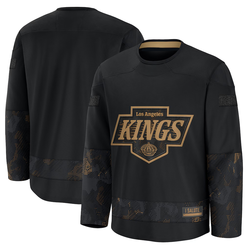 Vanessashop LA.Kings Black 2024 Military Appreciation Practice Jerseys