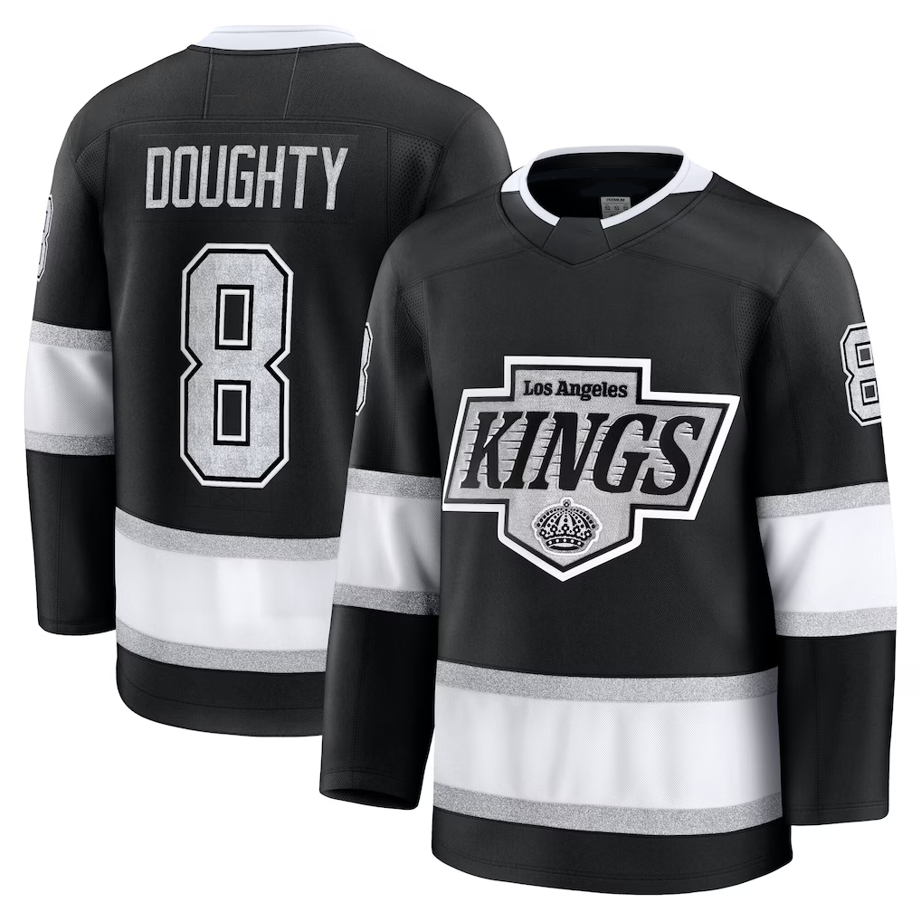 Vanessashop LA.Kings #8 Drew Doughty Black Home Premium Jerseys