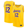 Vanessashop LA.Lakers #12 Jake LaRavia Gold Fast Break Replica Stitched Jerseys - Icon Edition