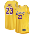 Vanessashop LA.Lakers #23 LeBron James Gold Big & Tall Fast Break Player Stitched Jerseys - Icon Edition