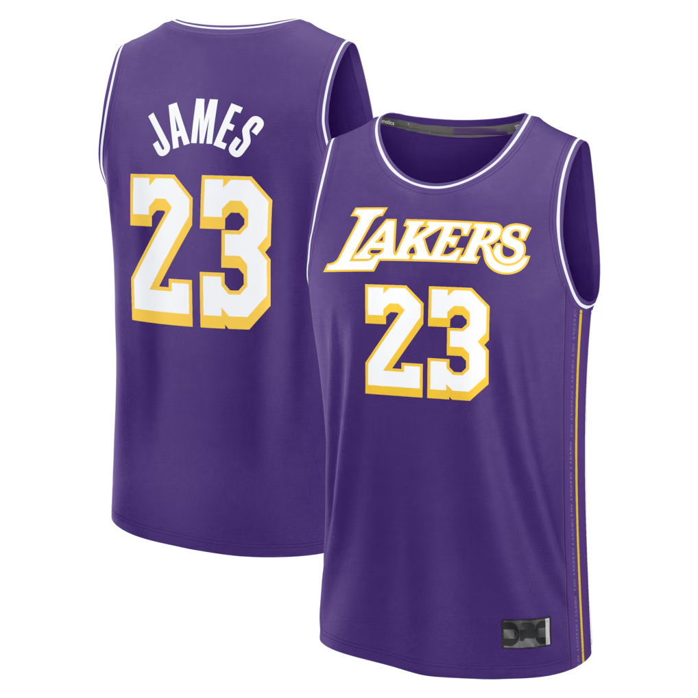 Vanessashop LA.Lakers #23 LeBron James Purple Fast Break Stitched Jerseys - Statement Edition