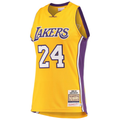Vanessashop LA.Lakers #24 Kobe Bryant Gold Hardwood Classics 2008-09 Authentic Stitched Jerseys By Mitchell & Ness