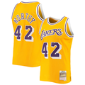 Vanessashop LA.Lakers #42 James Worthy Mitchell & Ness Gold 198485 Hardwood Classics Swingman Stitched Jerseys
