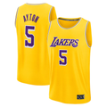 Vanessashop LA.Lakers #5 Deandre Ayton Gold Fast Break Replica Player Stitched Jerseys - Icon Edition