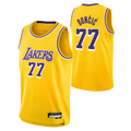 Vanessashop LA.Lakers #77 Luka Don?i? Gold Swingman Stitched Jerseys - Icon Edition