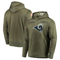 Vanessashop LA.Rams Olive Salute to Service Pullover Hoodies Home Game Blank Player Stitched Jerseys